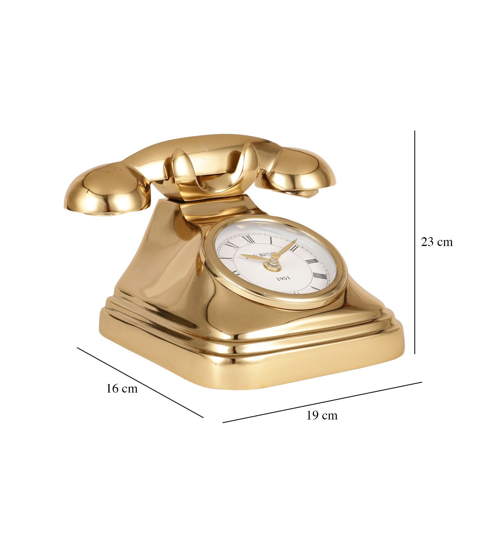 Dialtime Table Clock In Gold Finish
